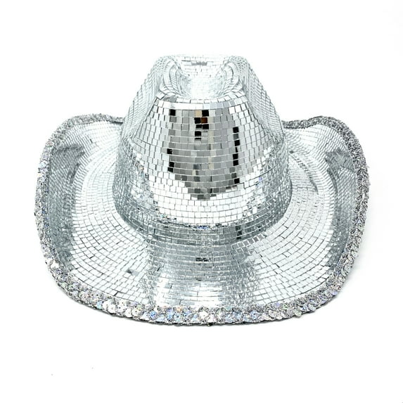 Disco Ball Cowboy Hat, Sparkly Concert Hat for Music Festivals Cowgirl Hats