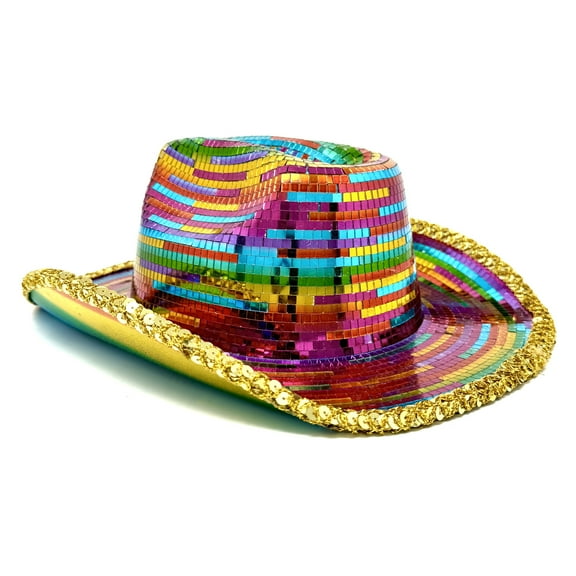 Disco Ball Cowboy Hat, Sparkly Concert Hat for Music Festivals Cowgirl Hats