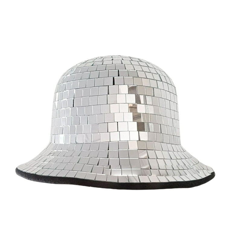  Disco Baseball Cap Silver Sequin Party Hats with Disco