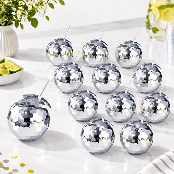 Disco Ball Cups 20oz Party With Lid And Reusable Stflash Cocktail Cup ...
