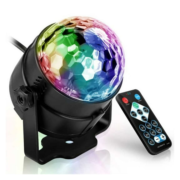 Disco Ball DJ Party Lights Sound Activated Rotating RGB LED Stage Lights Strobe Beam Party Club Bar Xmas Birthday Wedding Show ,Easy to Install