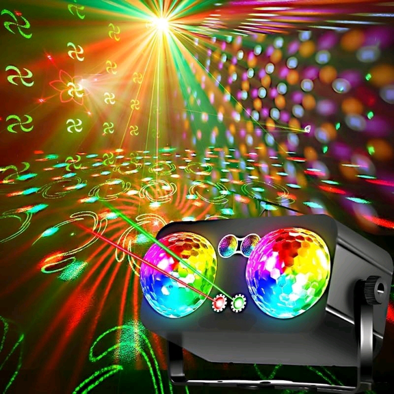 Disco Ball Disco Light, Disco Ball Decor Party Lights Strobe DJ Lights for Party with Dual Disco Balls Sound Activated with Remote Control for Christams Halloween KTV Club Party