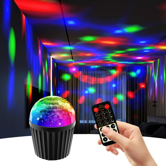 Disco Ball Dj Strobe Light with 6 Colors, Sound Activated Big-Size Magic Stage Party Light with Remote Control, Halloween Christmas Decorations Bar Wedding Home Club
