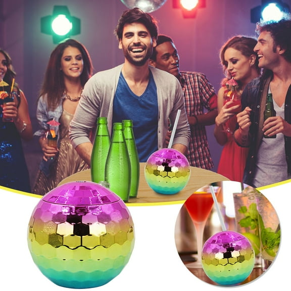 Disco Ball Drink Cup under $5! Yrmaups Disco Ball Cup, 20oz Party Cup with Lid and Straw, Retro Disco Themed Drinkware, for KTV, Bar, Party, Celebration, Graduation, Unique Beverage Cup