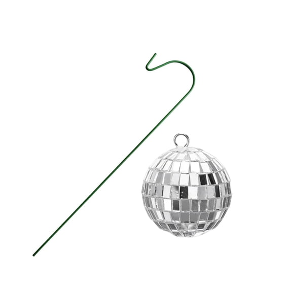 Disco Ball Garden Decor, Mini Disco Ball, Hanging Garden Decor, Garden Party Decorations, 8 Pack Solar Mirror Disco Ball Ornaments with Ground Stands, Silver Reflective Outdoor