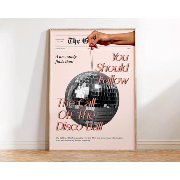 Disco Ball Girly New Yorkers Wall Art Unframed Paper Print