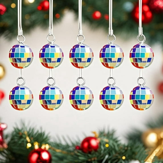 Disco Ball Hanging Decoration Mirror Reflective Party Decor for Christmas Valentine Wedding Birthday Celebration(B)