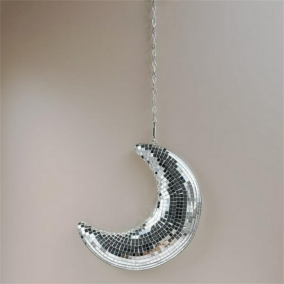 Disco Ball Hanging Ornament Moon Pendant Reflective Party Decor Lightweight Foam 1 Pendant 1 Chain