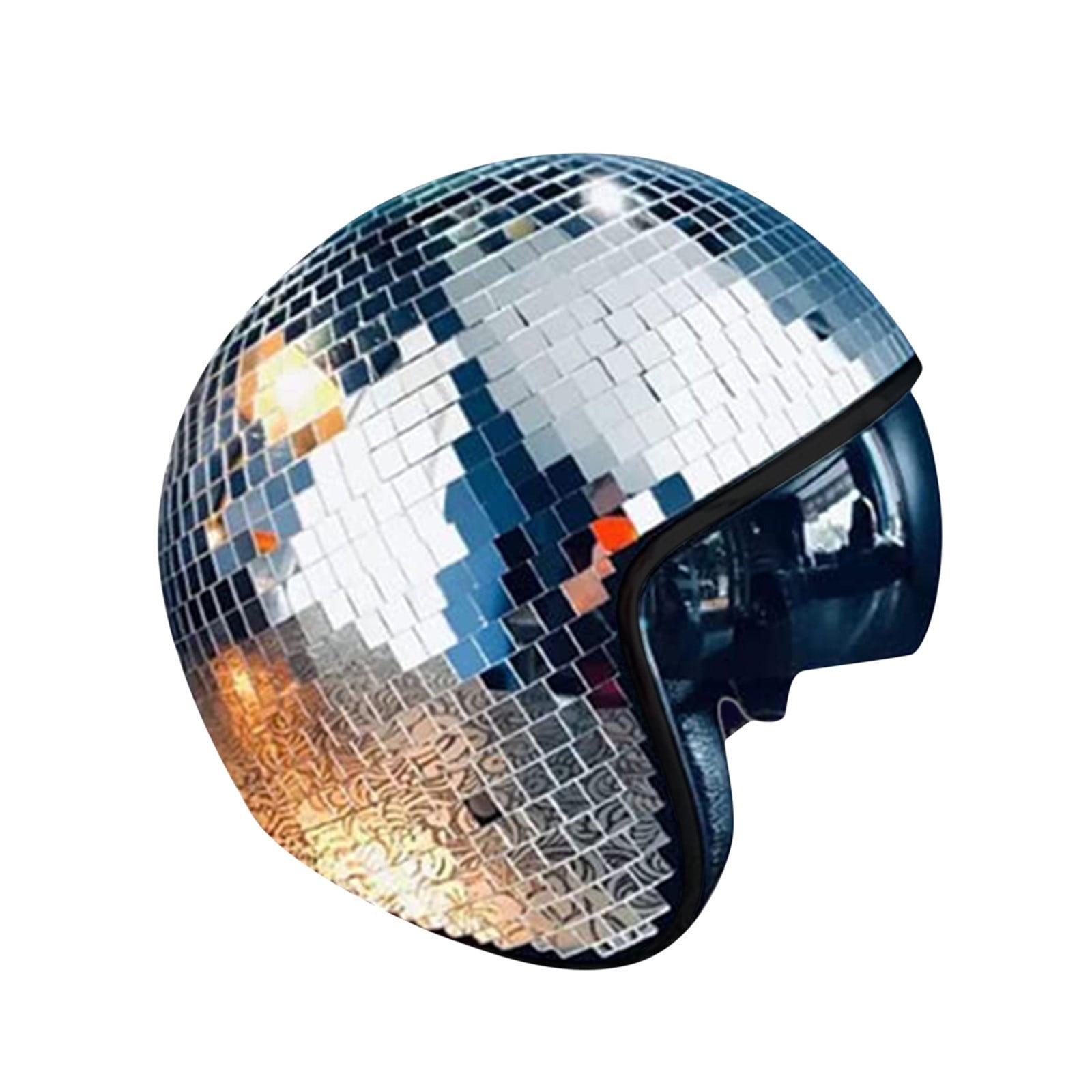 Disco Ball Helmet with Retractable Visor Glitter Mirror Glass Disco ...