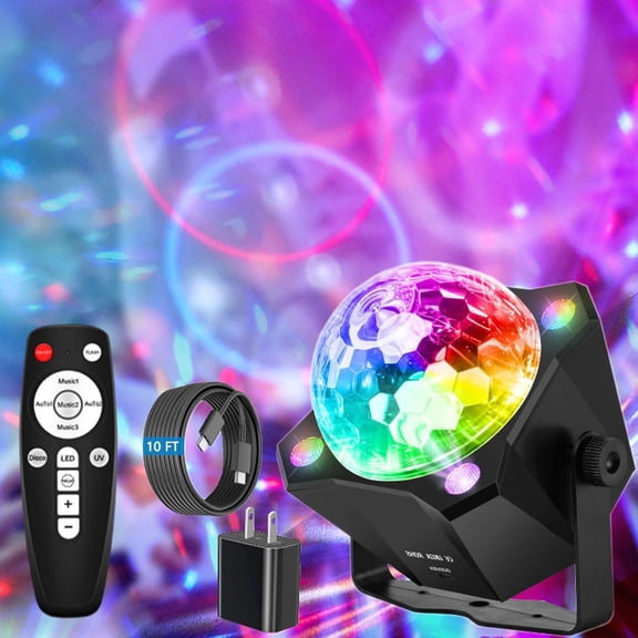 Disco Ball Lamp with Sound Activated Strobe Light and Remote Control, Party Lights Kit for Home Karaoke, Club, Wedding Events