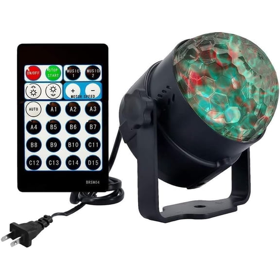 Disco Ball Light, 15 Modes Ocean Wave Party Projector with Remote, Sound Activated DJ Lighting for Birthday Dance Home Room Bar