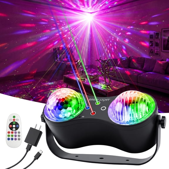 Yinghao Disco Ball Party Light 3-in-1 Stage Light with Flowing Nebula Aurora Effect, Sound-Activated Strobe Lighting with Remote for Home Karaoke Room