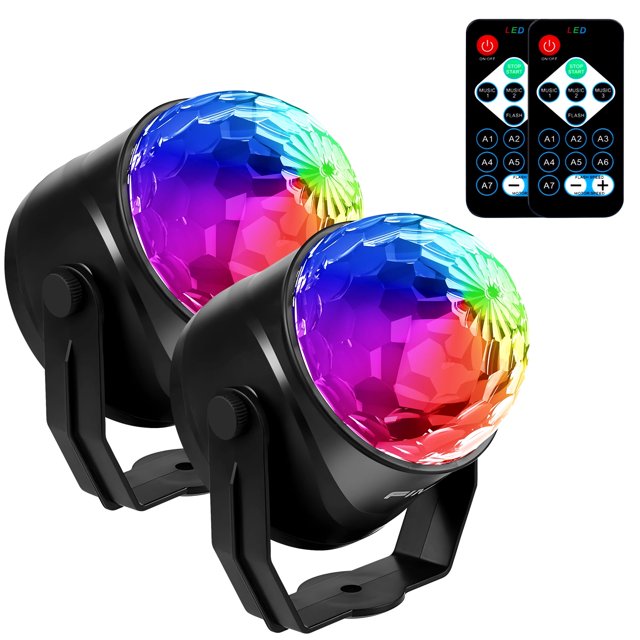 FIMEI Disco Ball Light, 2 Pack LED Mini Rotating Party Strobe Lights