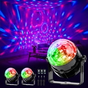 Yinghao 3 pack Disco Ball Lights with Remote Control, Dynamic Sound Activation RGB Party Lighting for Home Dance Karaoke, Christmas & Halloween Decor