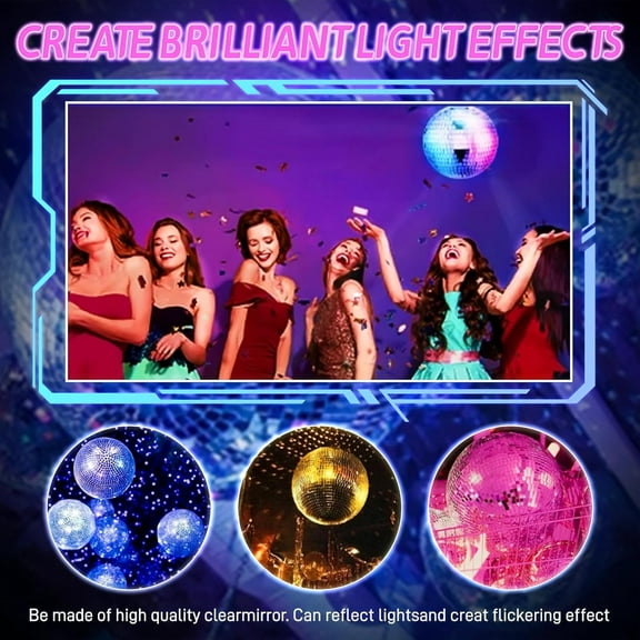 Disco Ball Light, 5 Inch Mirror Disco Ball Light Diffuser, 360 Rotating Small Disco Ball Lights Christmas Lights for Parties Indoor Birthday, Halloween Christmas Party Decorations