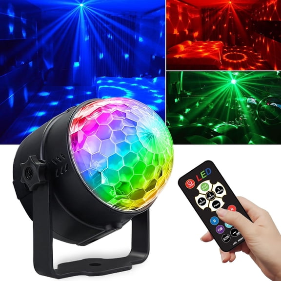 Disco Ball Light,Halloween Party Decorations Lights, Mini Sound Activated DJ Dance Stage Light Colourful Strobe Lamp for Room Dance Karaoke Xmas Wedding Club Show