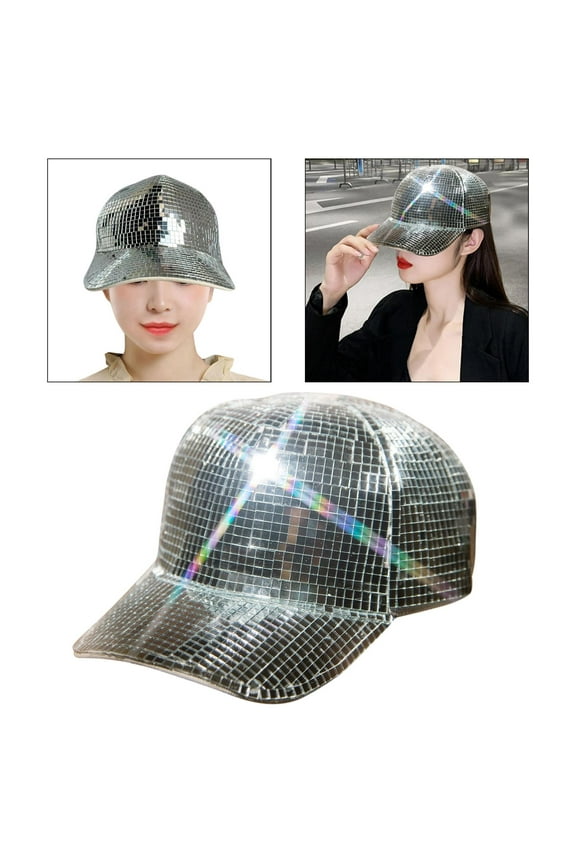Disco Ball Mirror Hat Dance Hat Mirror Ball Hat for Party Festival Nightclub