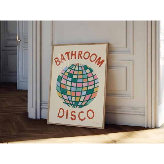 Disco Ball Modern Maximalist Bathroom Wall Art Unframed Paper Print