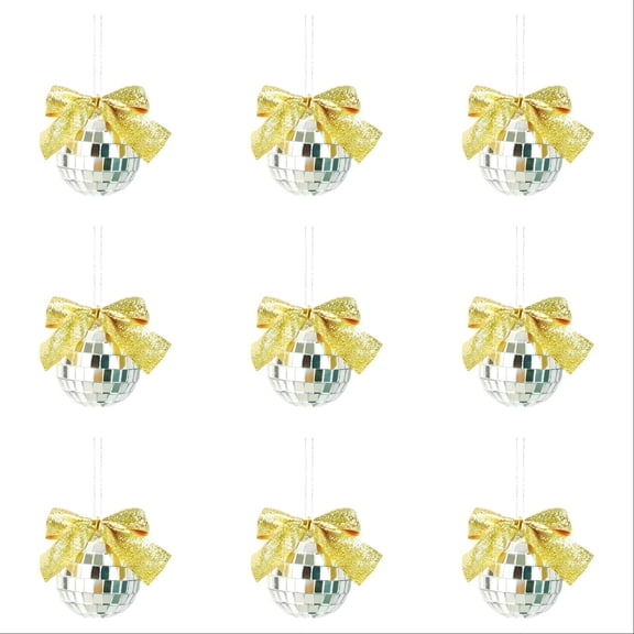 Disco Ball Ornaments Mini Hanging Mirror Disco Balls Decorations 10 Pack Different Sizes with Rope for Christmas Tree Cake Room Birthday Wedding Party Farmhouse Welcome Sign Front Door