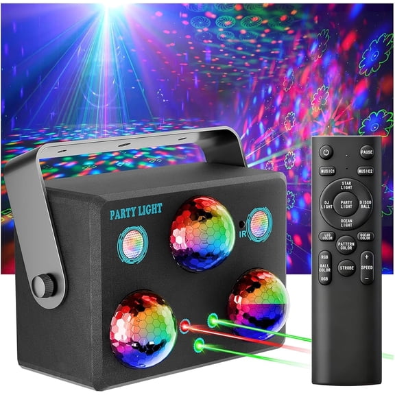 Disco Ball Party Lights,DJ Lights Sound Activated LED Stage Strobe Light Star Ocean Projector with Remote Control for Home Decoration Parties Gift Club Bar Festival Christmas Birthday Wedding