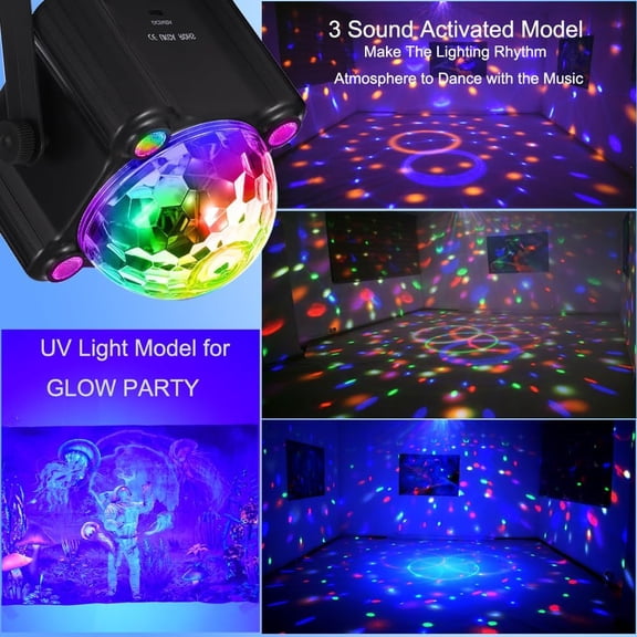 Disco Ball Party Lights, Disco Ball Decor Disco Light Sound Activated with Remote Control Dj Lights for Outdoors and Indoors Home Club Karaoke Christmas Halloween Birthday Wedding Decorations