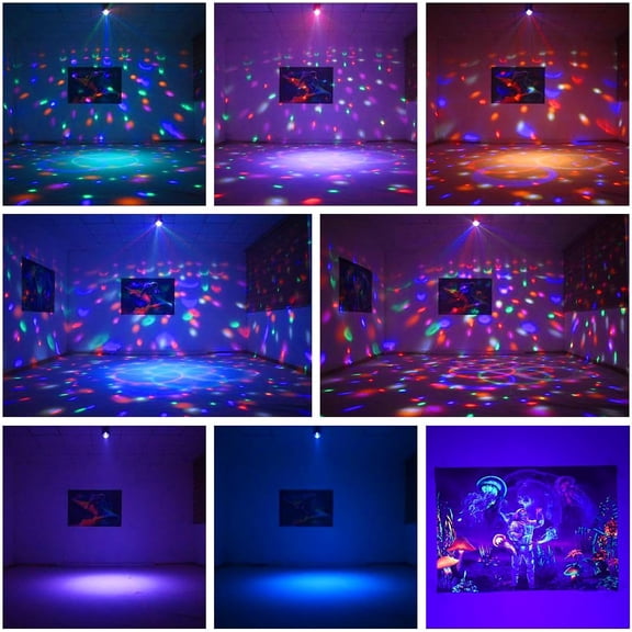 Disco Ball Party Lights Sound Activated Strobe DJ Stage Lighting for Indoor Room Outdoor Dance Floor Parties Birthday Rave Home Karaoke Halloween Christmas Wedding Show Bar Club Decorations