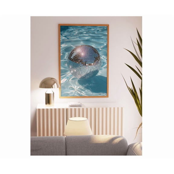 Disco Ball Pool Poster Pool Party Disco Vibes Disco Ball Poster Summer Vibes Pool Party Decor Summer Fun Party Decor Mirrorball