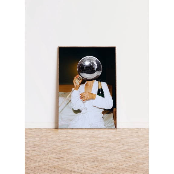 Disco Ball Poster Funky Apartment Wall Art Home Decor Wall Art, Unframed Poster Size 8x12 F03.1.14l1604