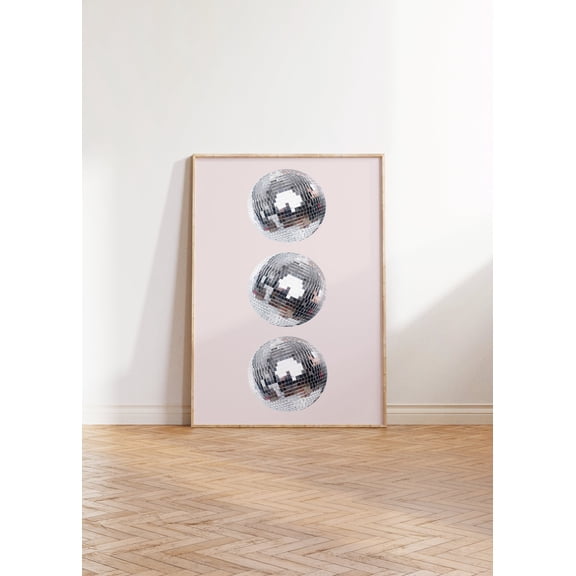 Disco Ball Poster Trendy Disco Wall Art Preppy Room Decor Y2K Retro 90S Poster Funky Disco Aesthetics Chic , Poster Print Only