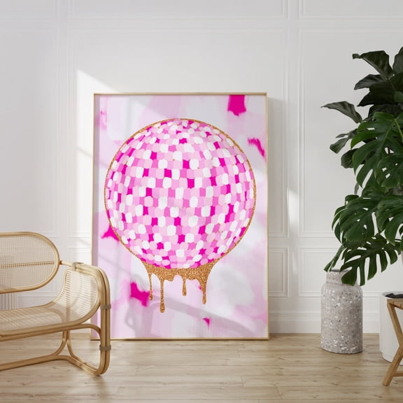 Disco Ball Preppy Girly Maximalist Teen Girl Room Wall Decor, Unframed Paper Poster 8x10in