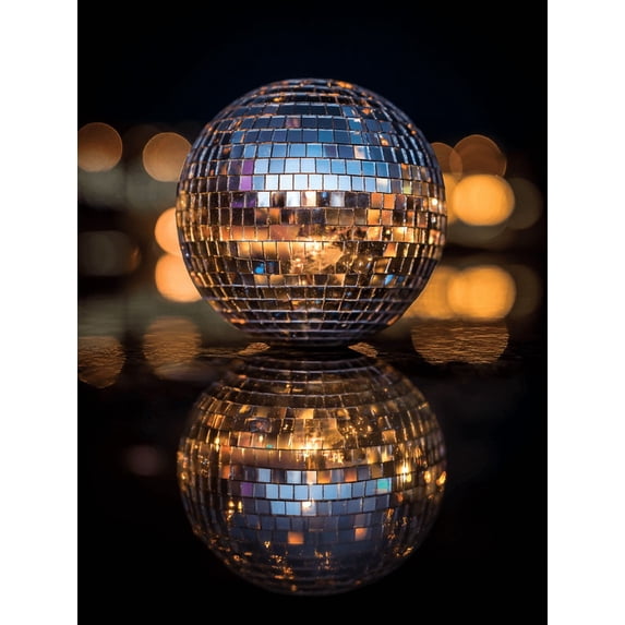 Disco Ball Reflection Canvas Print, Wall Art for Living Room Bedroom Bar Party Hotel Modern Home