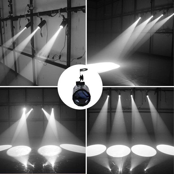 Disco Ball Spotlight 2 Pack, Mini Pinspot Lights 5W White LED Beam Pin Spot Light Mirror Dsico Ball Light with ON/Off Button for Disco Party Bar DJ Events (No Remote)