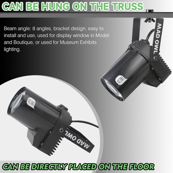 Disco Ball Spotlight LED Pinspot Light - Motorized Mirror Ball Party Light