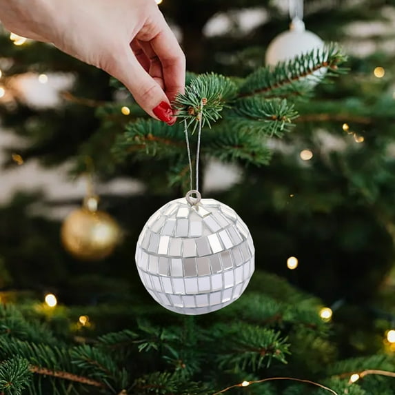 Disco Ball String Light Battery Powered Mirror Balls Ornaments for Outside Backyard Porch 70s 80s Disco Party Supplies(1.57 Inch,Multi Color)