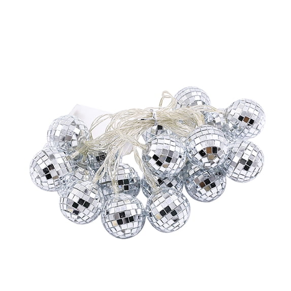 Disco Ball String Lights, 20 LED Mirrored Mosaic Ball, 9.8ft Silver Reflective Fairy String Lights, 1 Pack For Dance Party Birthday Wedding Holiday Home Indoor Outdoor Decoration