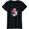 thumbnail image 1 of Disco Ball Wearing Pink Cowboy Hat Club Retro T-Shirt, 1 of 4