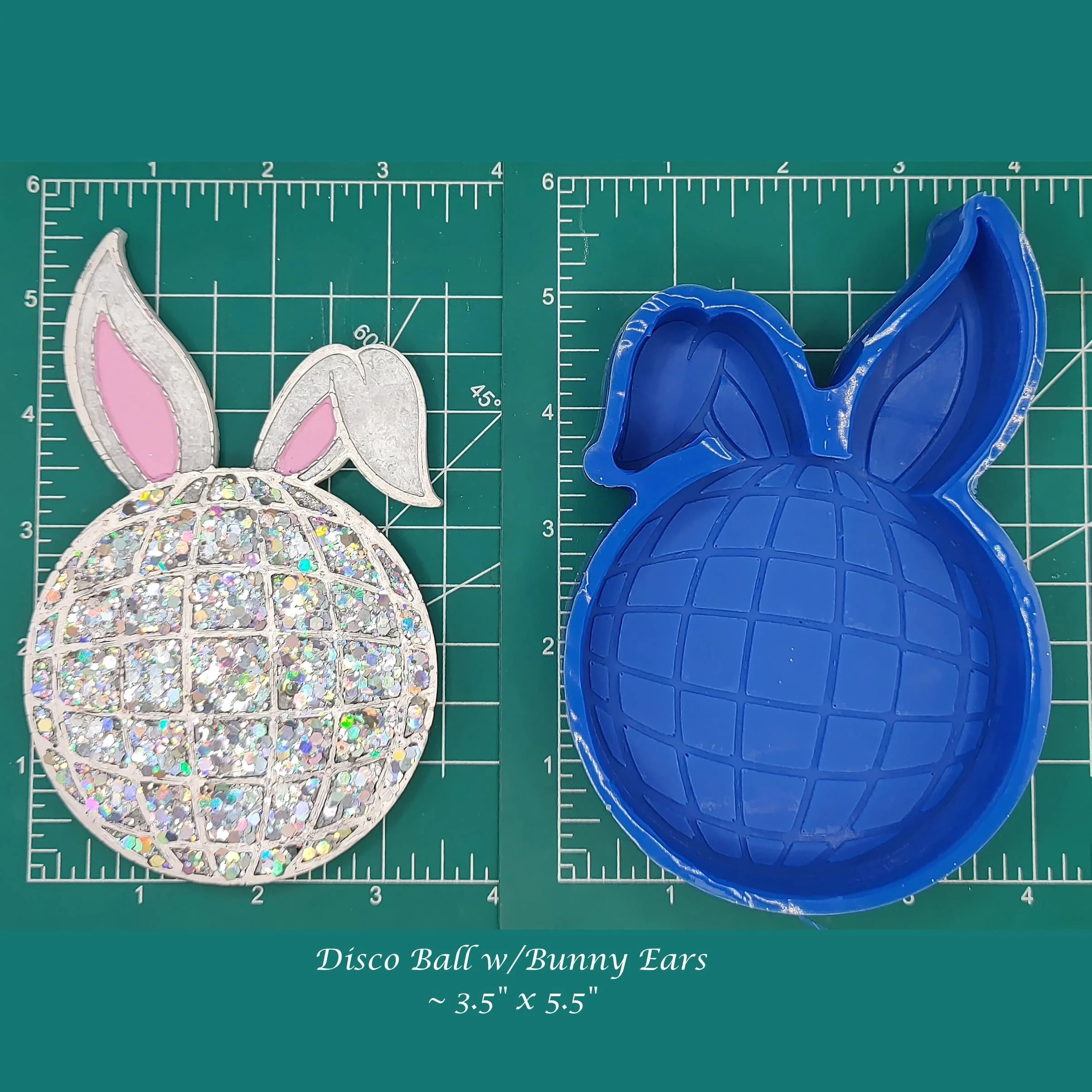 Disco Ball with Bunny Ears Silicone Freshie Mold