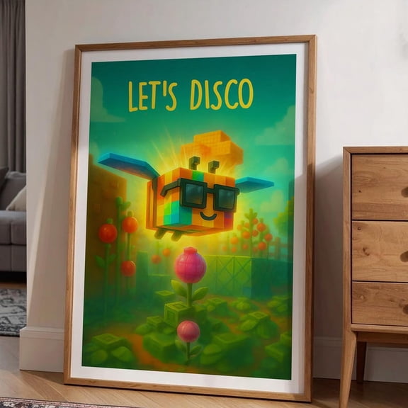 Disco Bee Poster, Grow A Garden Fan Art Gaming Wall Art 16x24 UNFRAMED