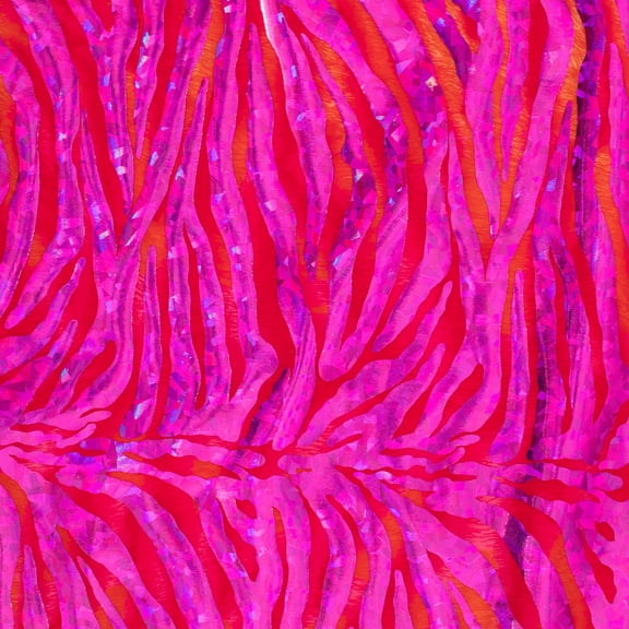 Disco Big Zebra Polyester Spandex Hologram Fabric | Spandex Palace