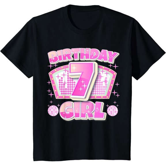 Disco Birthday 7 Year Old Its My 7Th Bday Pink Dance Unisex Men Women T-Shirt S-5Xl - Best Birthday Gifts