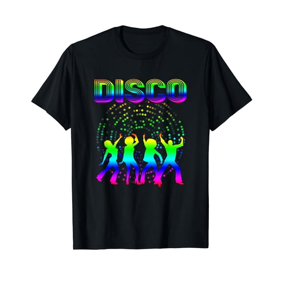 Disco Black T-Shirt 70s Disco Themed Shirt Vintage Retro Dancing