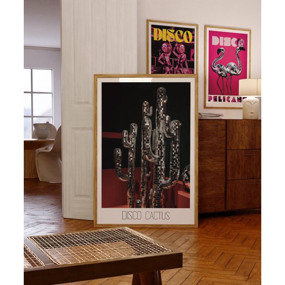 Disco Cactus Retro 70s Decor, Unframed Poster