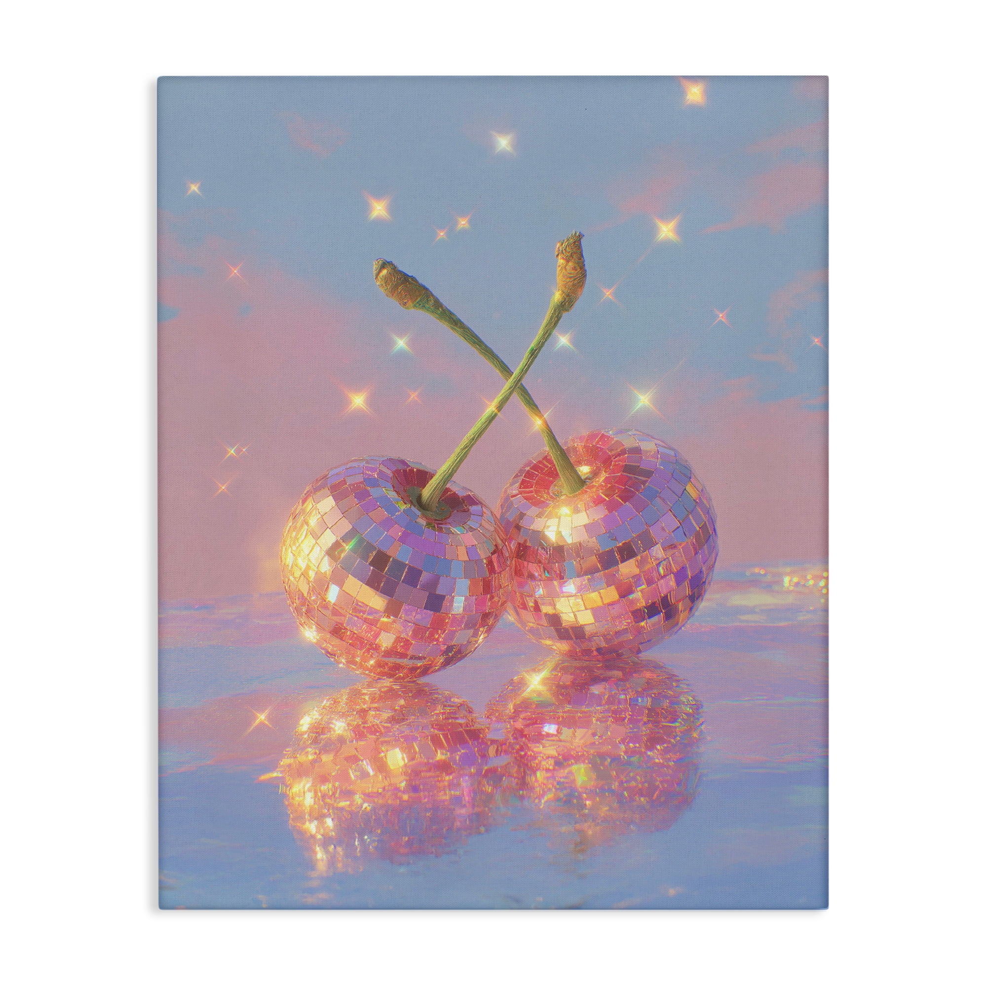 Disco Cherry Reflection Canvas Wall Art, design by Ziwei Li