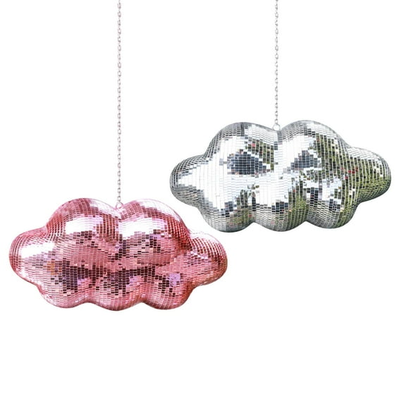Disco Cloud Decorations 2 Pack, Cute Cloud Pendants for Halloween Christmas Party Decorations, Indoor Outdoor Hanging Ornaments for Home Room Decor and Gift Ideas