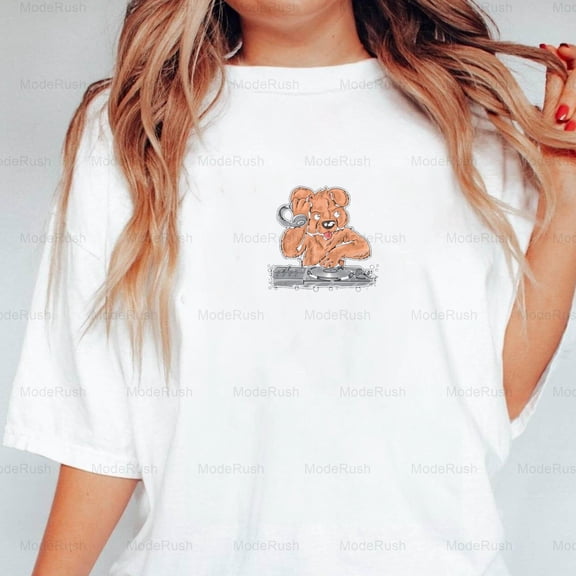 Disco-Club DJ Hund Funny Dog Music Parody Graphic Design Unisex T-Shirt, up to size 5XL-TS WHITE