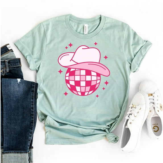 Disco Cow Girl T-shirt Princesses Shirt Cowgirl Tee Bachelorette Gift Space Shirts Animal Lover Girlfriend I'm Just Who Loves Cows For Mother