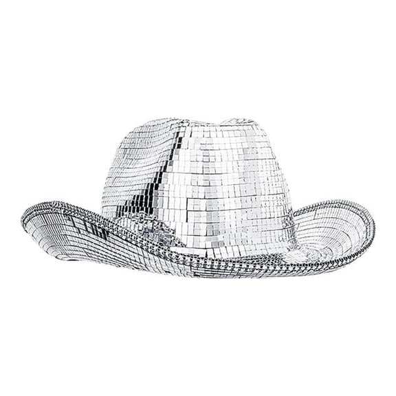 Disco Cowboy Hat for Dj Glitter Hat Novelty Party Hat Cool Sequins Panama Cap for Stage Club Party Dance Hat