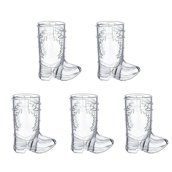 Disco Cowgirl Themed Party Cups 5pcs Cowboy Boots Wine Glasses Western Theme Party Tumblers Hard Plastic Mini Compact Fun Birthday Party Cups Cowboy