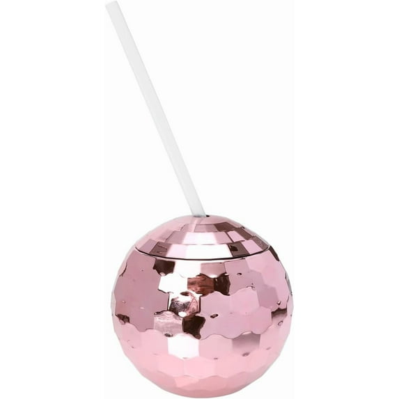 Disco Cup with Straw - 20oz Glittering Party Tumbler for Bar, Nightclub, and Celebrations - Retro 70s 80s 90s Themed Drinkware