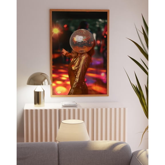 Disco Dancing 70s Party Retro Aesthetic Funky Art, Unframed Paper Poster 8x10in
